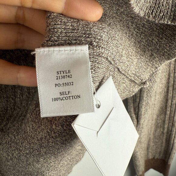 Current Air Womens Polo Sweater NWOT Brown 100% Cotton Size L Academia - Picture 9 of 9